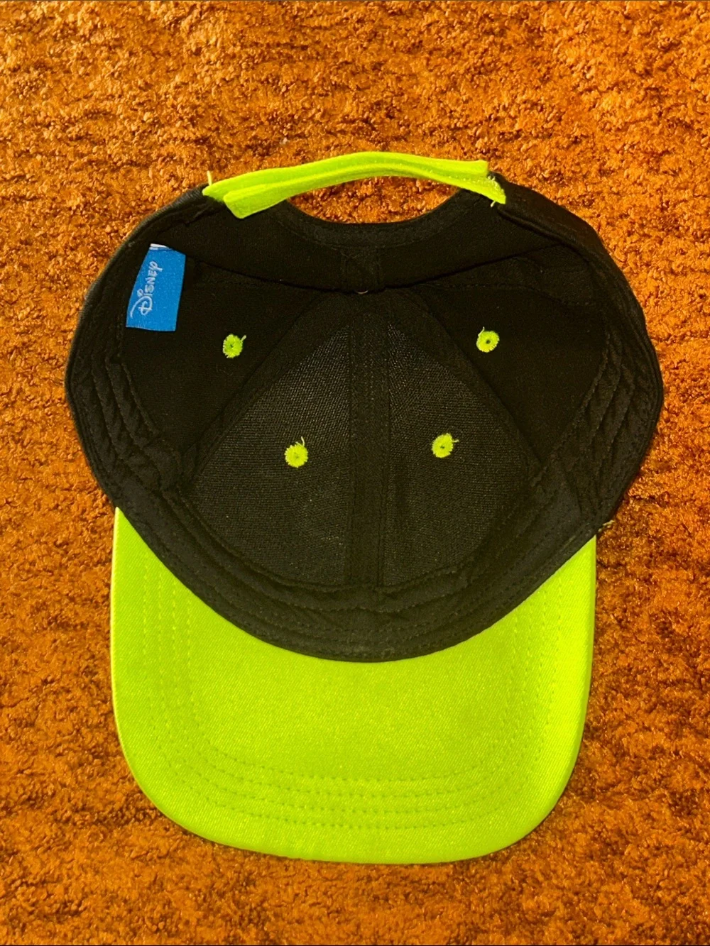 Disney Black Cap with Camouflage Brim and Neon Yellow Accents